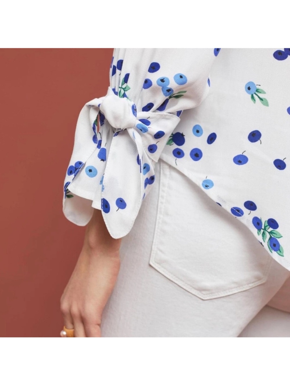 Maeve Anthropologie Blithe Blueberry Blouse Button Up View 3